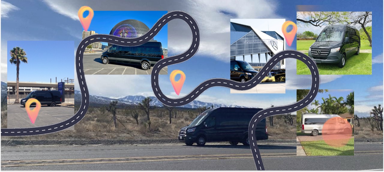 Collage of Sprinter Rentals customers with their rental vans across the USA