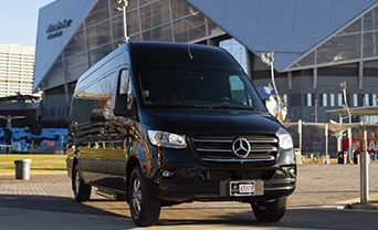 Luxury Sprinter van rental in Atlanta with leather interior