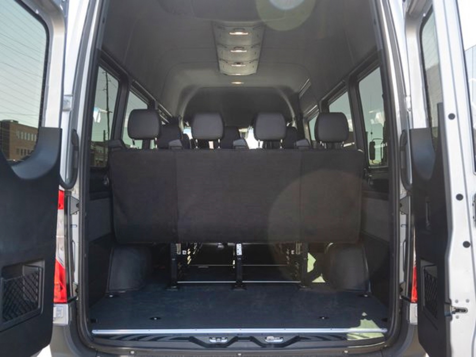 Mercedes-Benz Sprinter van driver cockpit and dashboard — Charleston SC rental fleet