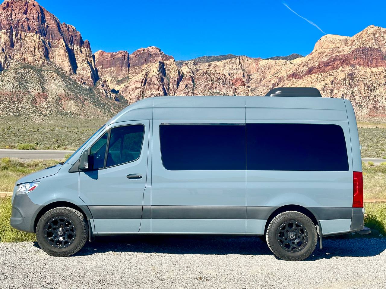 Mercedes-Benz Sprinter passenger van rental at Red Rock Canyon near Las Vegas