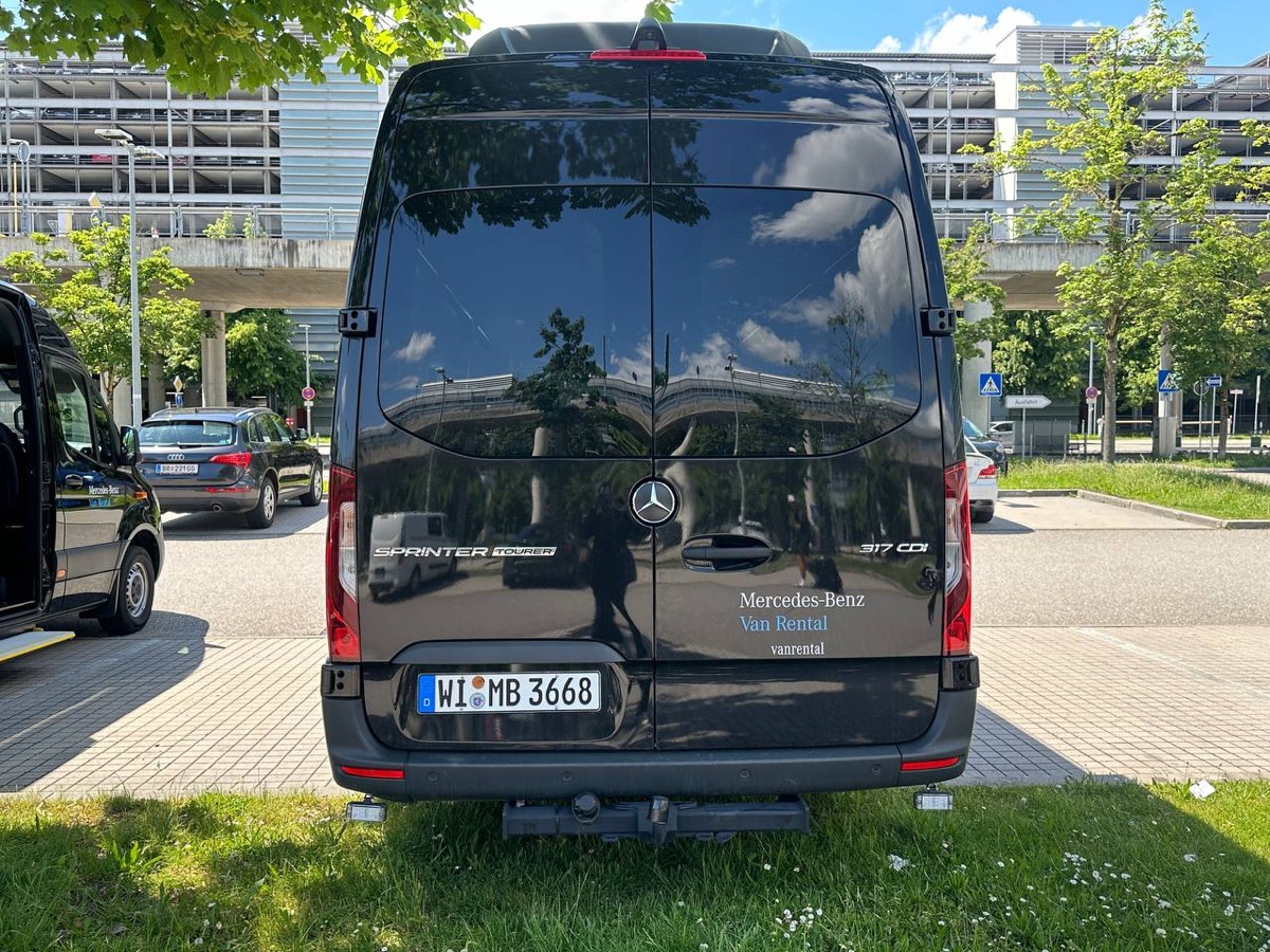 Mercedes Sprinter van passenger seating and luggage space