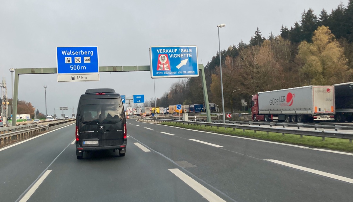 Sprinter van rental in southern Germany with mountain backdrop