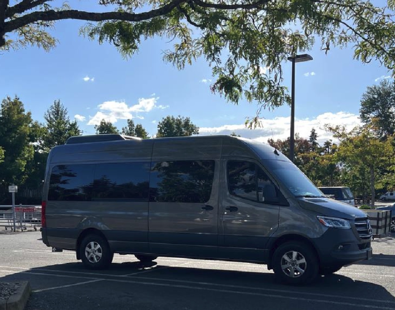 Mercedes-Benz Sprinter passenger van side profile — Richmond, VA van rental fleet