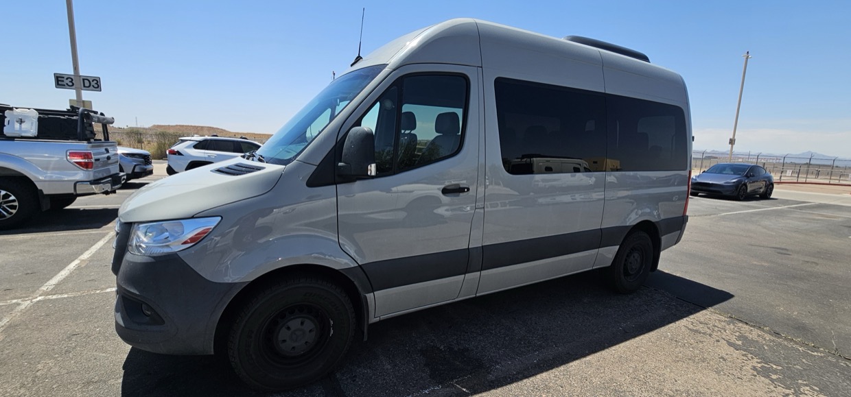 Mercedes-Benz Sprinter passenger van for rent in Riverside and Palm Springs, California