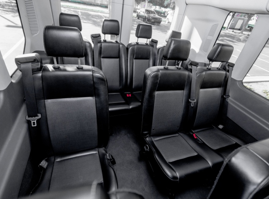 Ford Transit 12-passenger tall white van rental in Silicon Valley