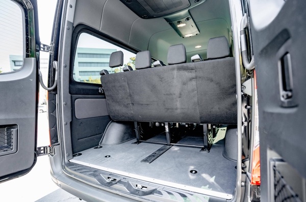 12-passenger Sprinter van for Wilmington group travel, weddings, and beach trips