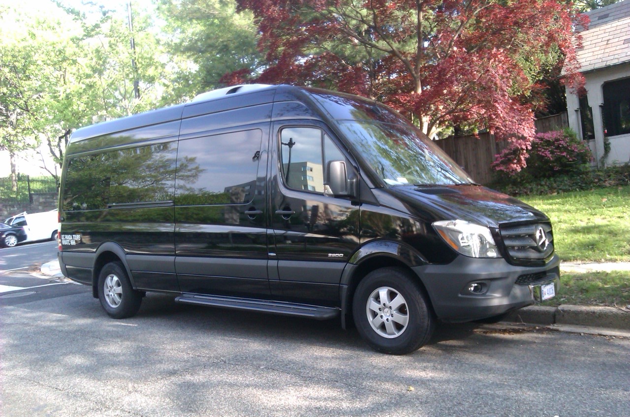 Mercedes-Benz Sprinter passenger van side profile — Wilmington, NC van rental fleet