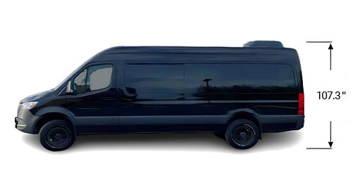 15-Seater Sprinter Van Exterior Dimensions