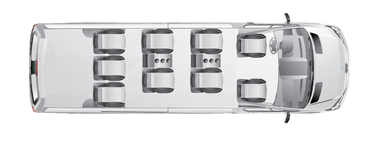 9-Seater Business Class Sprinter Van Floor Plan