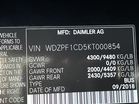 Close-up photo of the van VIN number plate