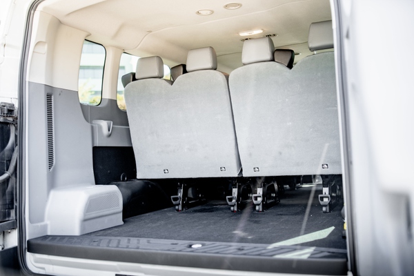 Rear doors open showing the trunk and cargo space