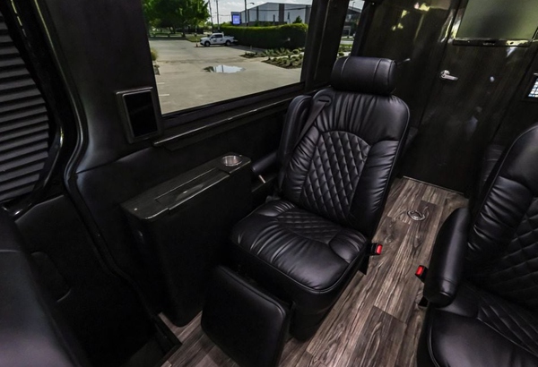 Interior view of the van recliners and seating