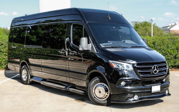 Sprinter van exterior with a clean, simple background