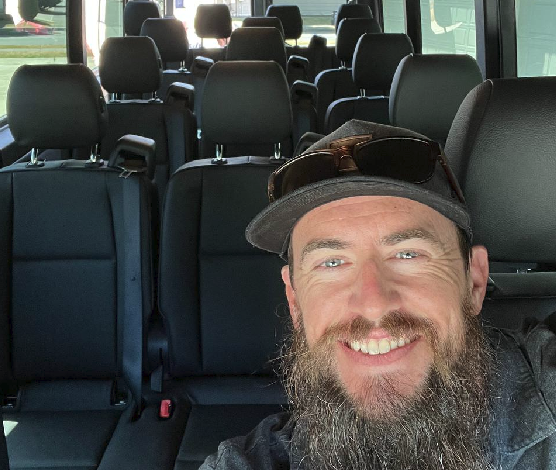 Selfie in front of the van
