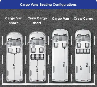 cargo sprinter van rentals seating options